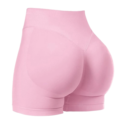 High-Waisted Seamless Sports Shorts with High Elasticity and Push-Up Design