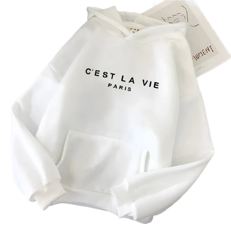 Sudadera con Capucha para Mujer de Estilo Casual, Manga Larga, Estampado y Suelta