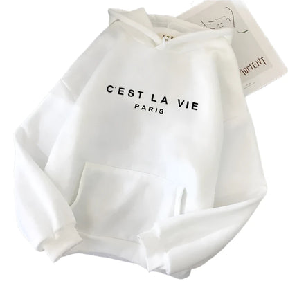Sudadera con Capucha para Mujer de Estilo Casual, Manga Larga, Estampado y Suelta
