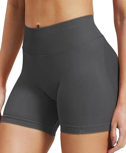 High-Waisted Seamless Sports Shorts with High Elasticity and Push-Up Design