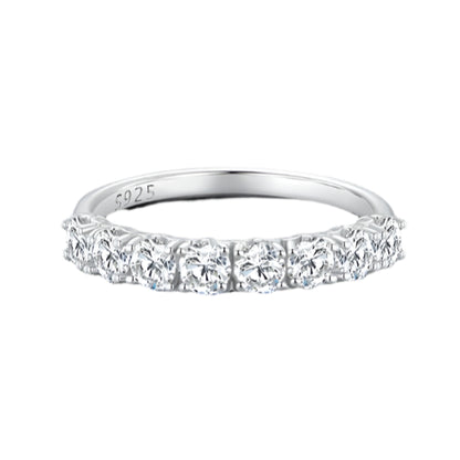 Anillo de Moissanita 0.8CT D Color VVS1 EX de Plata Esterlina 925