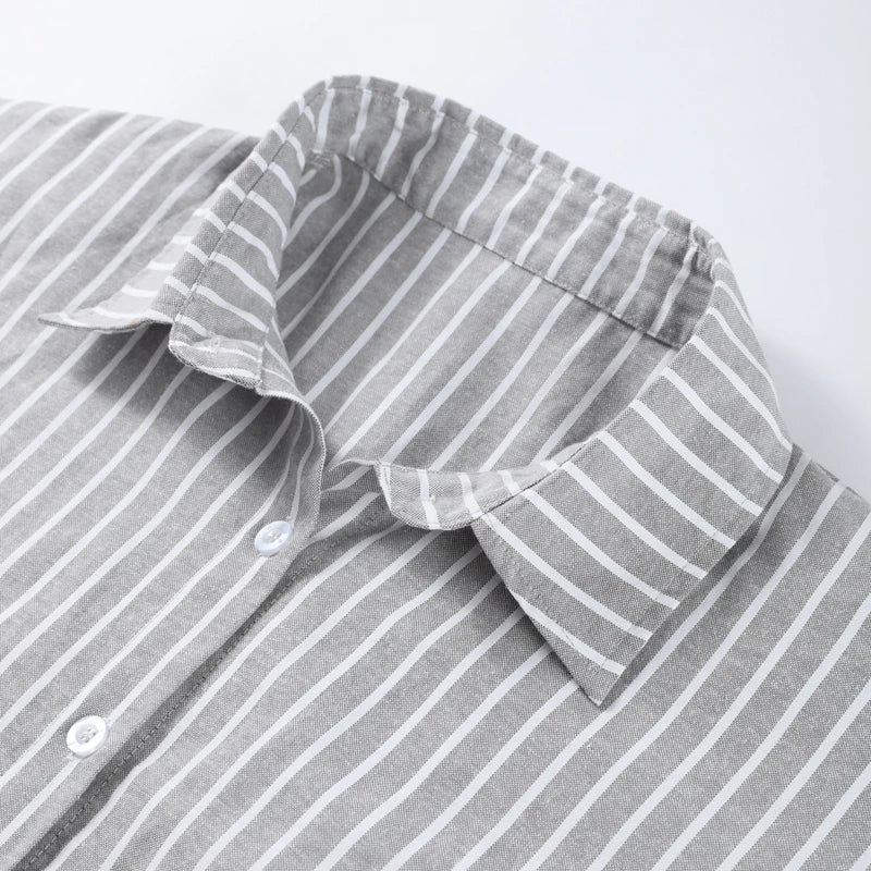 Striped Casual Set with Button-Down Short-Sleeve Lapel Shirt and Wide-Leg Shorts