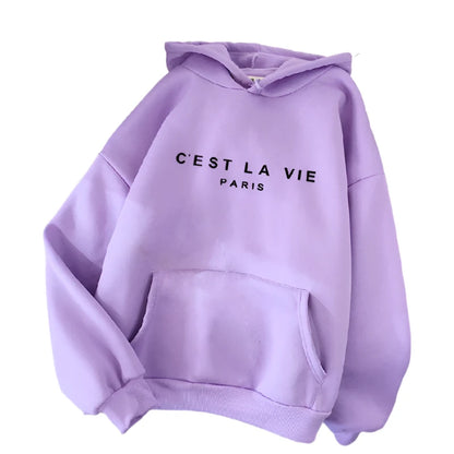 Sudadera con Capucha para Mujer de Estilo Casual, Manga Larga, Estampado y Suelta