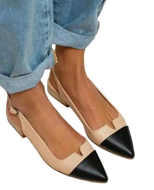 Zapatillas flats casuales sin cordones de punta fina y suela plana y diseño asimétrico
