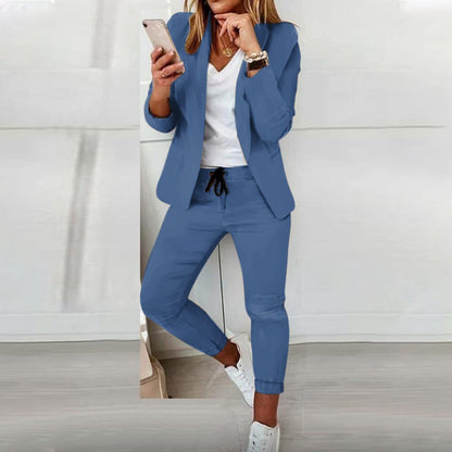 Women's Casual Blazer and Pants Jacket and Trousers Set