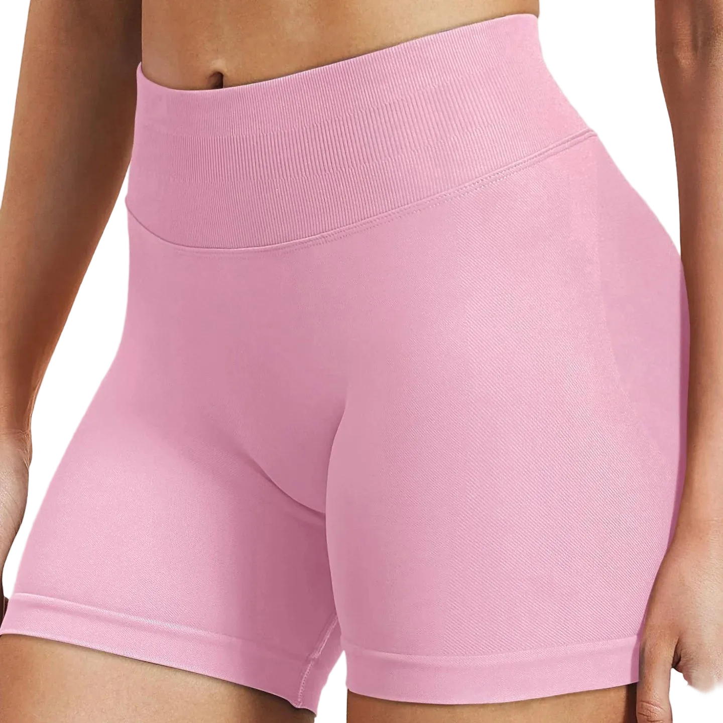 High-Waisted Seamless Sports Shorts with High Elasticity and Push-Up Design