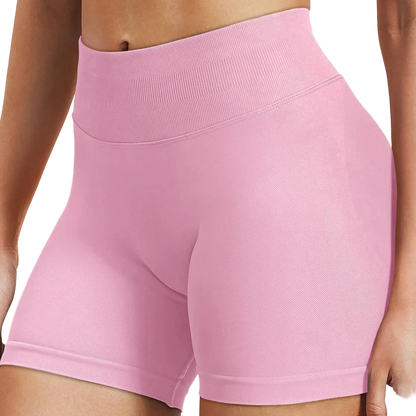 High-Waisted Seamless Sports Shorts with High Elasticity and Push-Up Design
