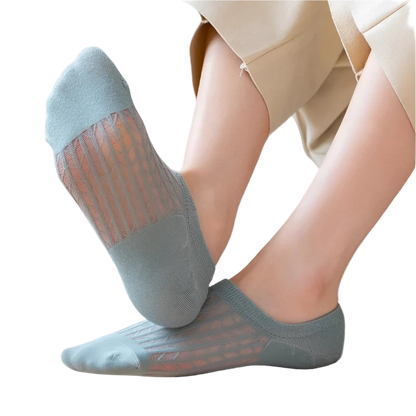 5 Pares de Calcetines Tobilleras para Mujer con Transparencia y Silicona