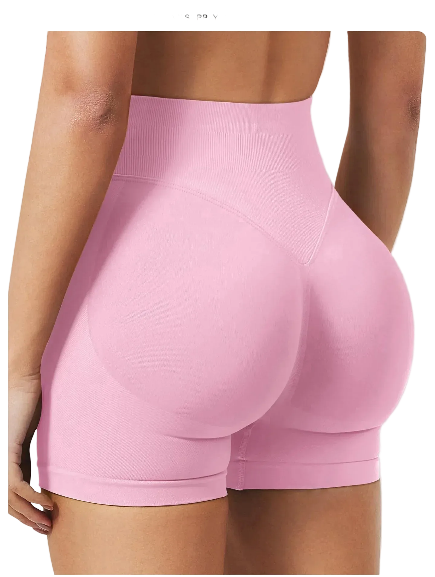High-Waisted Seamless Sports Shorts with High Elasticity and Push-Up Design