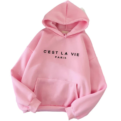 Sudadera con Capucha para Mujer de Estilo Casual, Manga Larga, Estampado y Suelta