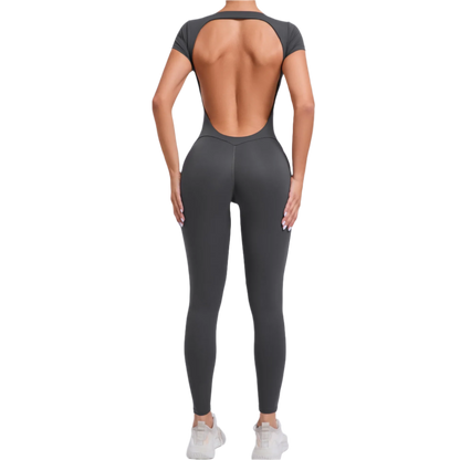 Enterizo Jumpsuit deportivos para entrenar de una pieza con espalda descubierta