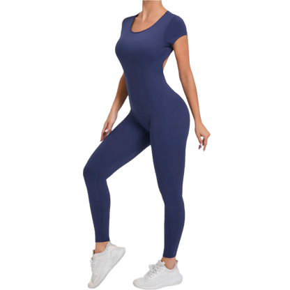 Enterizo Jumpsuit deportivos para entrenar de una pieza con espalda descubierta