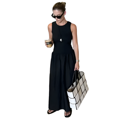 Vestido Largo sin Mangas para Mujer Color Caqui Elegante y Casual Estilo Y2K