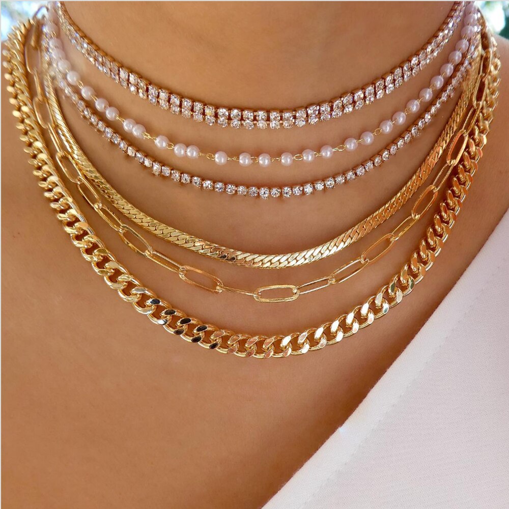 Fashion Crystal Multilayer Necklace for Women