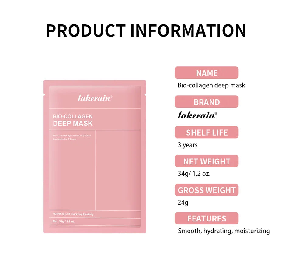 2/4/12 Bio-Collagen Hydrating Hydrogel Mask Improves Elasticity, Minimizes Pores and Provides Firmness