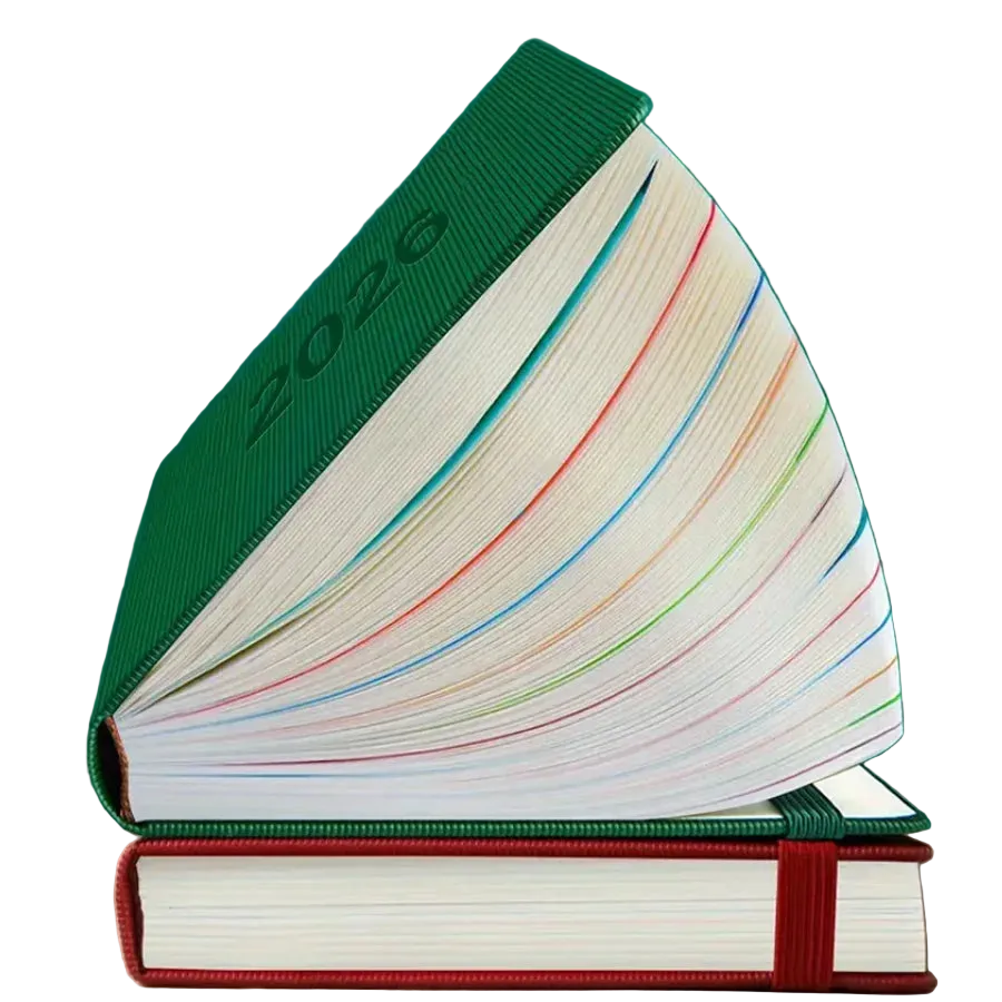 Agenda 2026 A5 de PU Texturizado Planner Diario con Calendario en Inglés