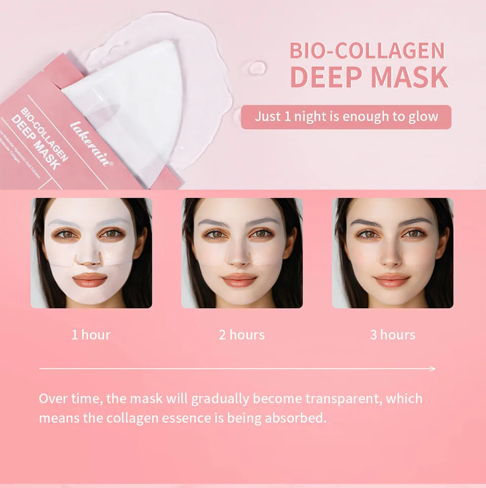 2/4/12 Bio-Collagen Hydrating Hydrogel Mask Improves Elasticity, Minimizes Pores and Provides Firmness
