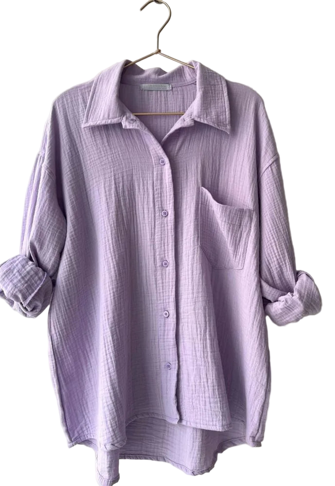 Outfit Conjunto de Camisa manga larga con solapa y short de tiro alto con cordón