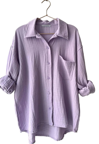 Outfit Conjunto de Camisa manga larga con solapa y short de tiro alto con cordón