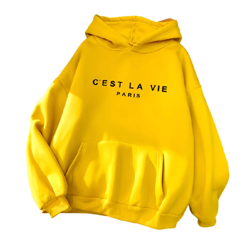 Sudadera con Capucha para Mujer de Estilo Casual, Manga Larga, Estampado y Suelta