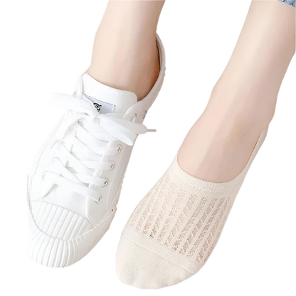 5 Pares de Calcetines Tobilleras para Mujer con Transparencia y Silicona