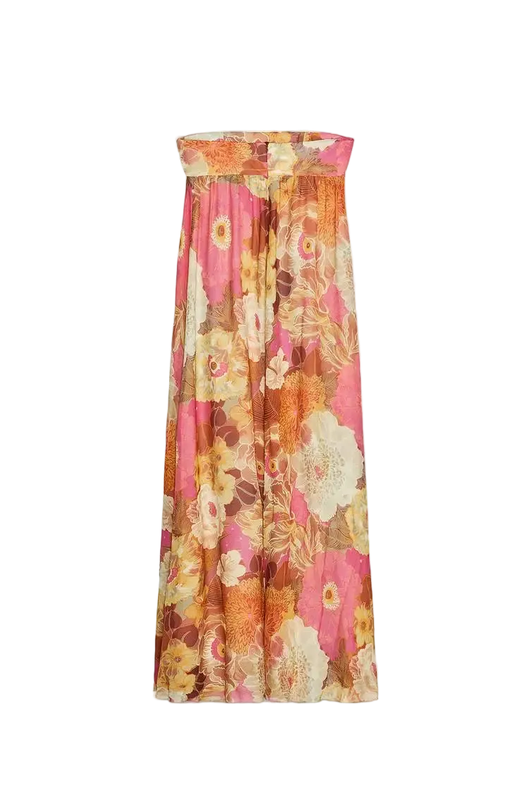 Vestido Strapless Largo sin Mangas Casual