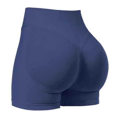 High-Waisted Seamless Sports Shorts with High Elasticity and Push-Up Design