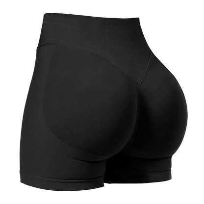 High-Waisted Seamless Sports Shorts with High Elasticity and Push-Up Design