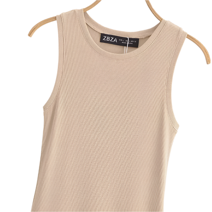 Vestido Largo sin Mangas para Mujer Color Caqui Elegante y Casual Estilo Y2K