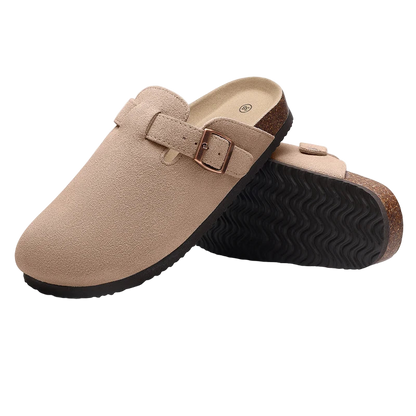 Suecos estilo Birken clásicos con plantilla de corcho y sin cordones