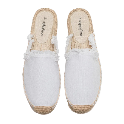 Zapatillas estilo suecos flats de yute y lona y algodón y suela TPR