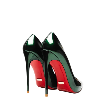 Zapatos de tacón alto y punta fina de suela roja y estilo stiletto de 12 cm