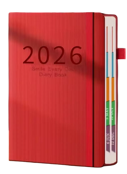 Agenda 2026 A5 de PU Texturizado Planner Diario con Calendario en Inglés