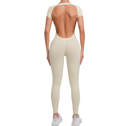 Enterizo Jumpsuit deportivos para entrenar de una pieza con espalda descubierta