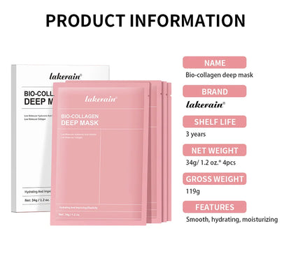 2/4/12 Bio-Collagen Hydrating Hydrogel Mask Improves Elasticity, Minimizes Pores and Provides Firmness