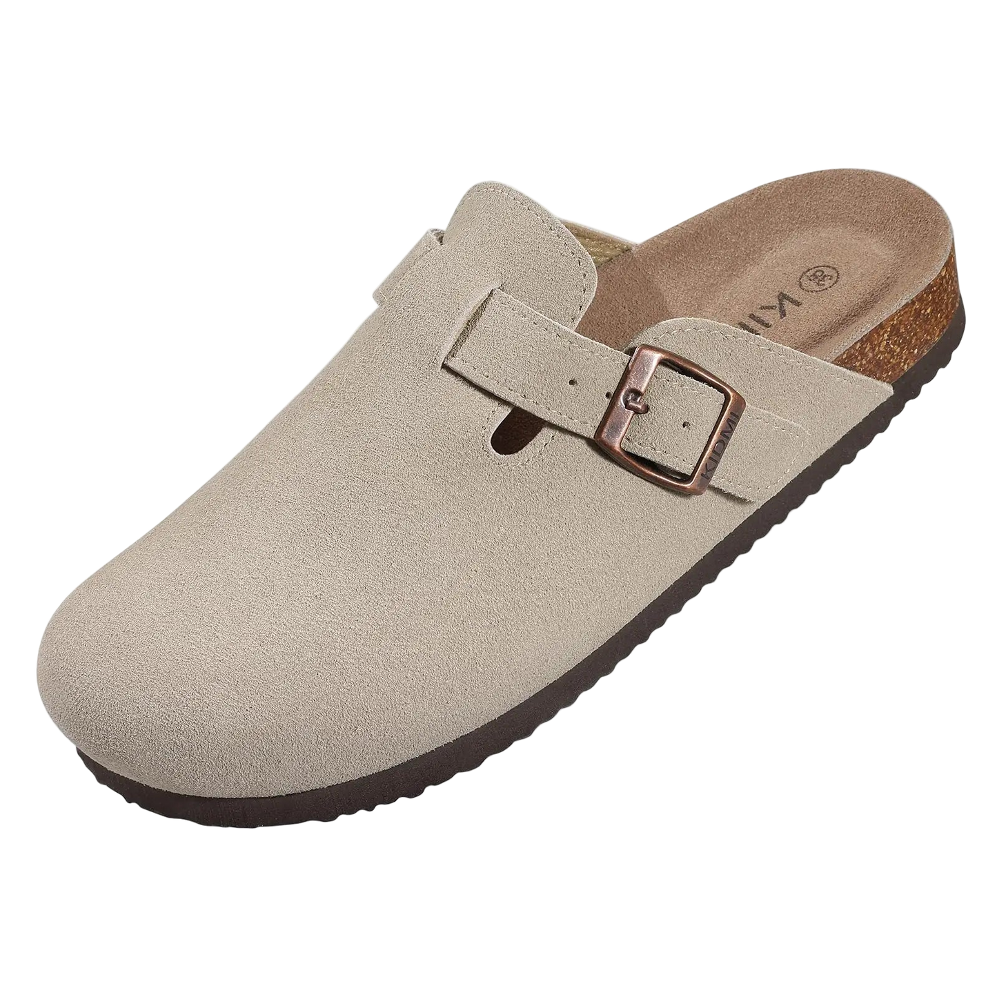 Suecos estilo Birken clásicos con plantilla de corcho y sin cordones