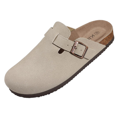 Suecos estilo Birken clásicos con plantilla de corcho y sin cordones