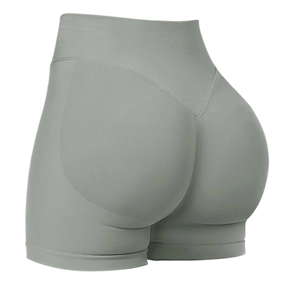 High-Waisted Seamless Sports Shorts with High Elasticity and Push-Up Design