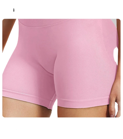 High-Waisted Seamless Sports Shorts with High Elasticity and Push-Up Design