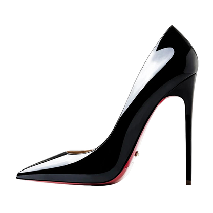Zapatos de tacón alto y punta fina de suela roja y estilo stiletto de 12 cm