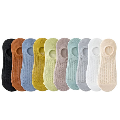 5 Pares de Calcetines Tobilleras para Mujer con Transparencia y Silicona