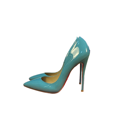 Zapatos de tacón alto de 12 cm y punta fina de suela roja y satinado