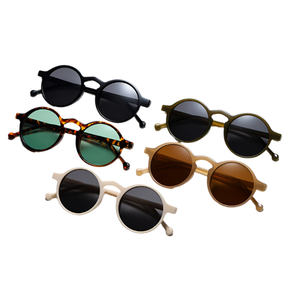 Gafas Lentes de sol redondas pequeñas de estilo vintage y diseño con remaches UV400