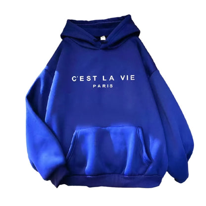 Sudadera con Capucha para Mujer de Estilo Casual, Manga Larga, Estampado y Suelta
