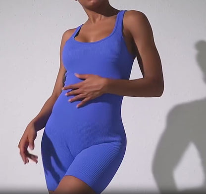 Women's Seamless Sports Short Jumpsuit for Yoga or Gym or Workout with Push-Up Effect