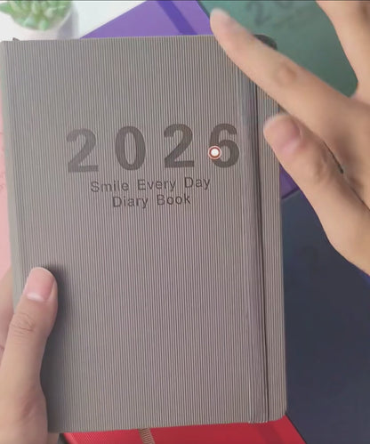 Agenda 2026 A5 de PU Texturizado Planner Diario con Calendario en Inglés