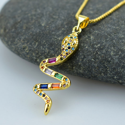High Quality AAA Zirconia Animal Snake Necklace: Fashion Snake Pendant - Jewelry Anniversary or Birthday Gift