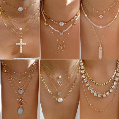 Fashion Crystal Multilayer Necklace for Women